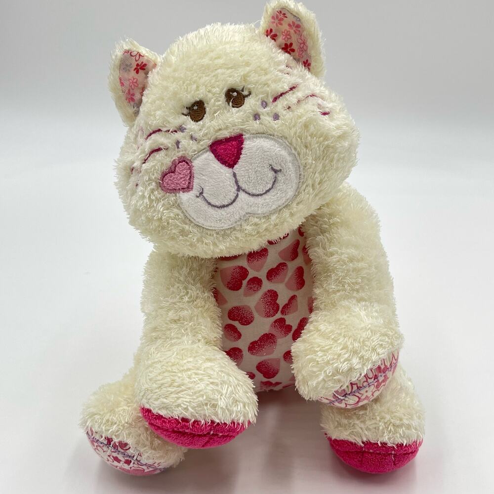 Mary Meyer 8" Sweetie Pie Kitty Cat Kitten Floppy Plush Cream Pink Hearts